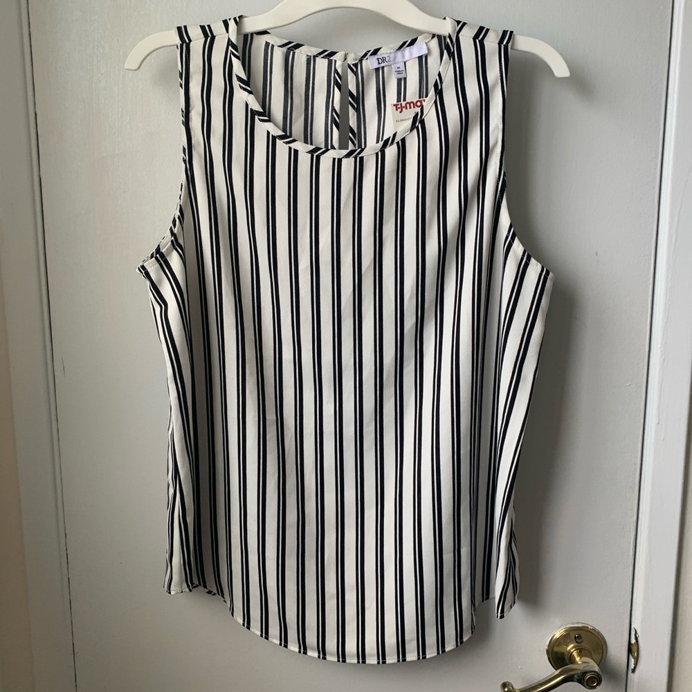 Sleeveless Striped Blouse